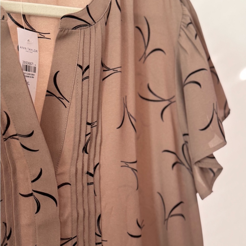 Ann Taylor Ruffle Flare Sleeve Blouse